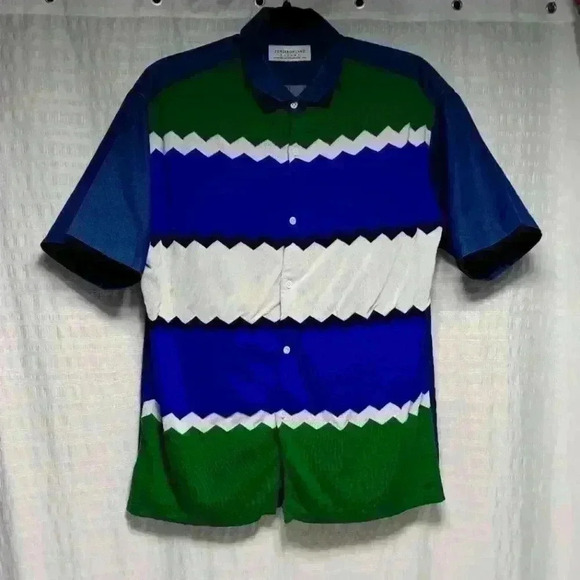 Tomorrowland 💯 cotton  short sleeve button down shirt. Men's size M - Picture 1 of 5